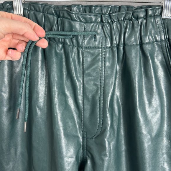 NWT Abercrombie & Fitch Green Faux Leather Joggers Size Small Sweatpants NEW S - Picture 7 of 15